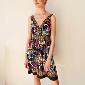 NWT BEIGE BY ECI Satin Boho Print Sleeveless Midi Dress | 4